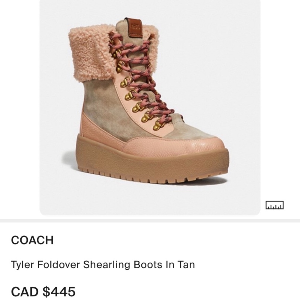 Coach Tyler Shearling Fold over Platform Boot 7 - Picture 2 of 14
